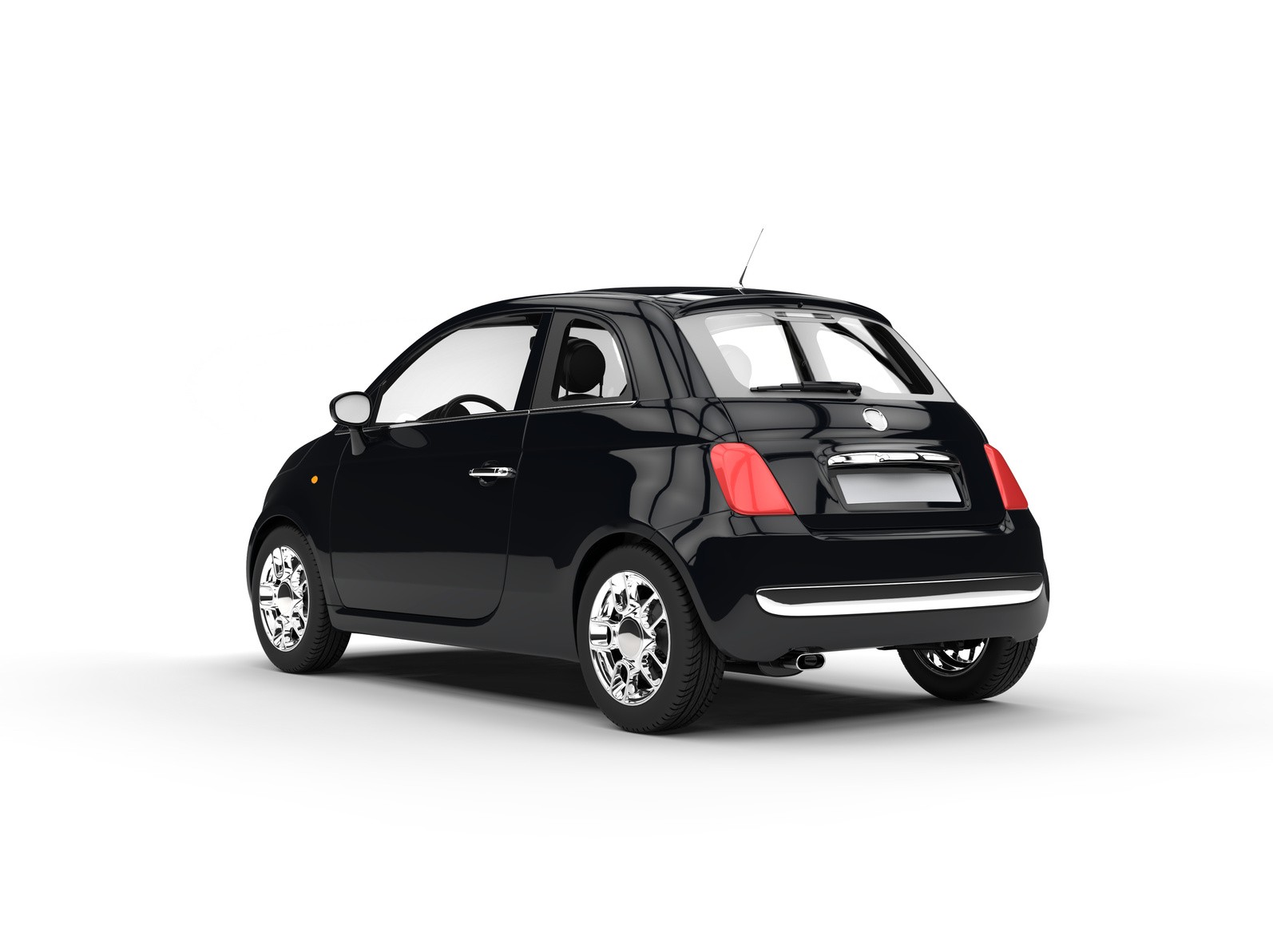 Small black economic car back